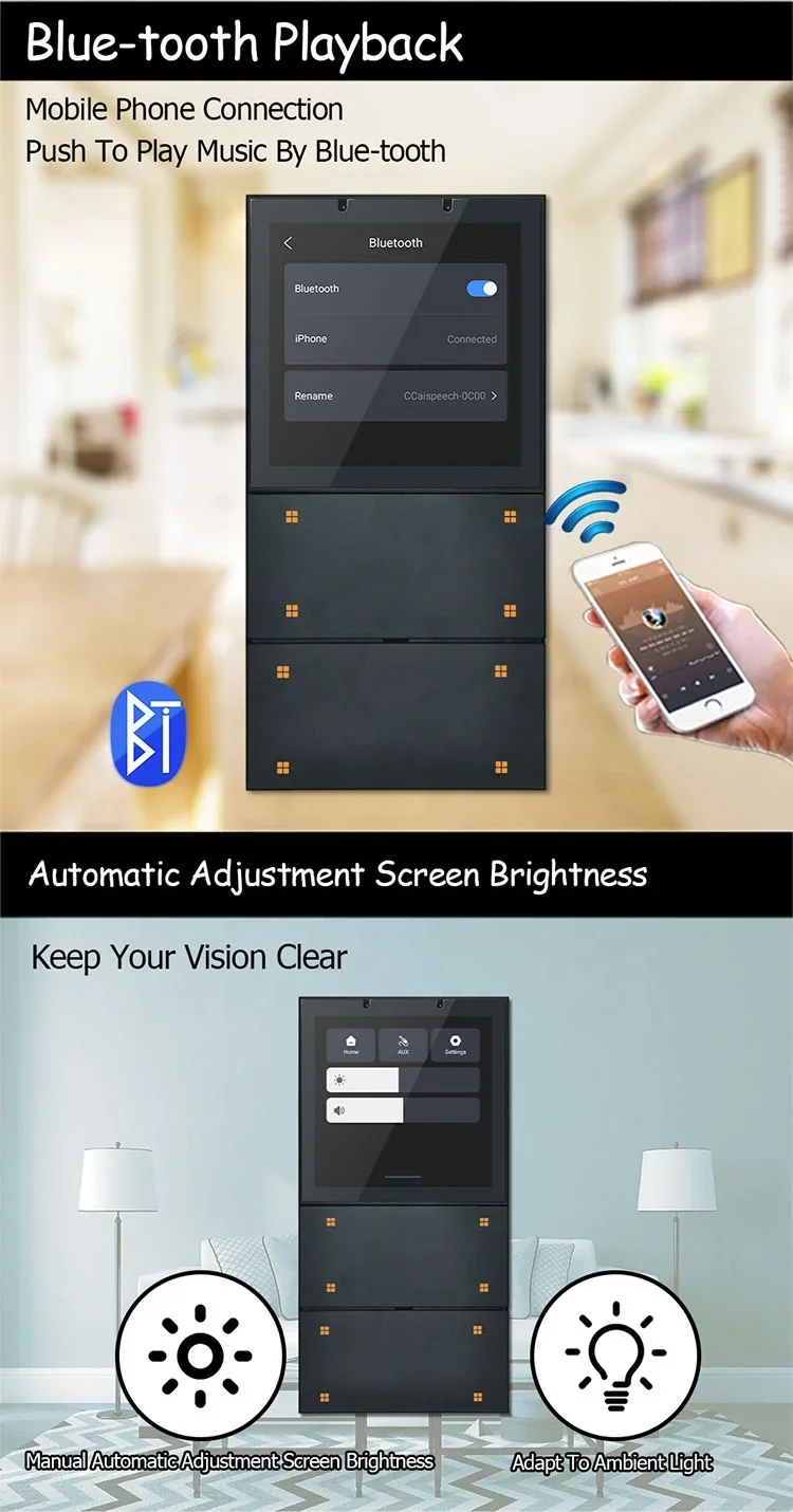 Настенный выключатель UEMON Zigbee с поддержкой Wi-Fi и сенсорным экраном на базе Android 8 1