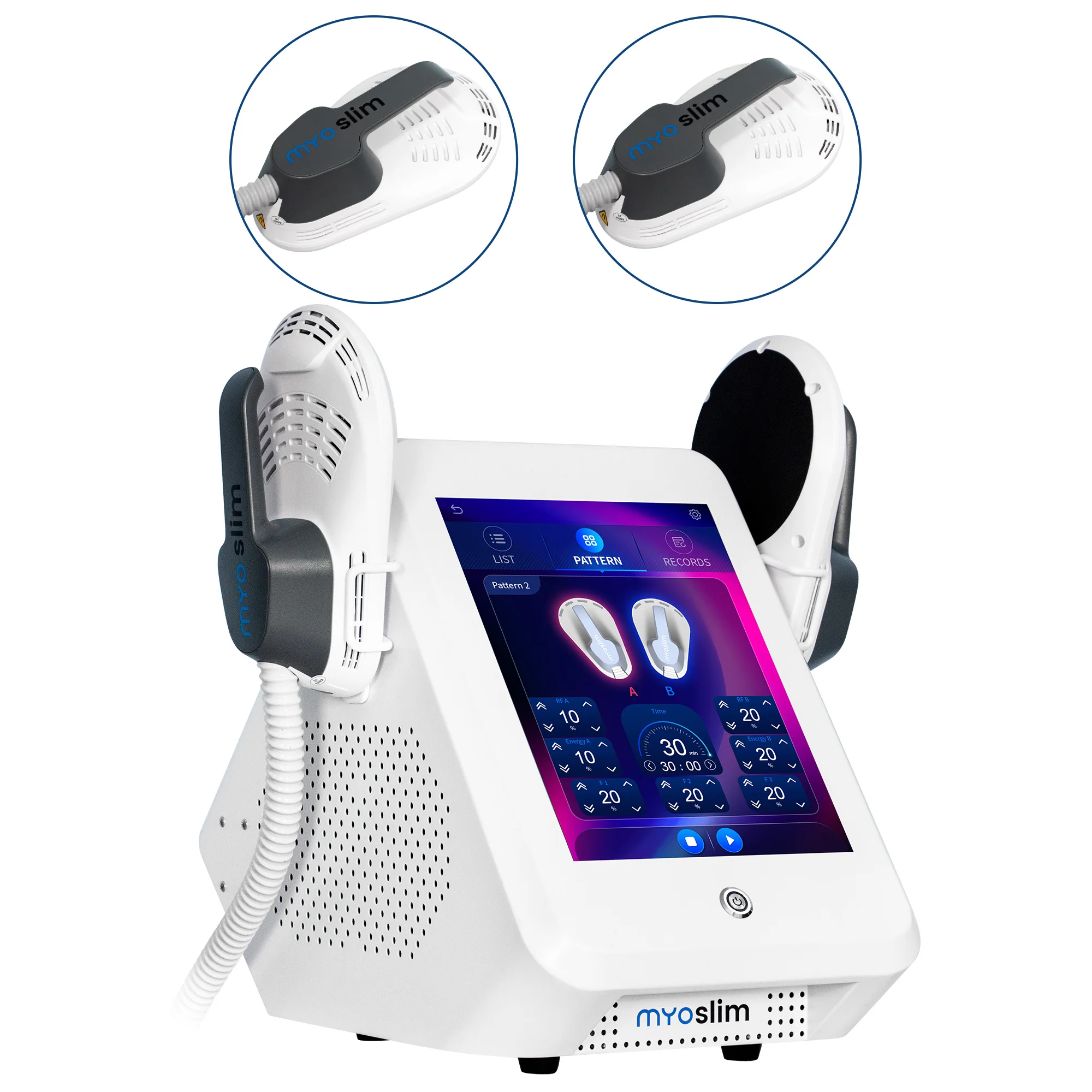 Фото Аппарат для коррекции фигуры MS MYOslim RF Sculpt: EMS-массажер для похудения, электромагнитная стимуляция мышц и уменьшение жира №3