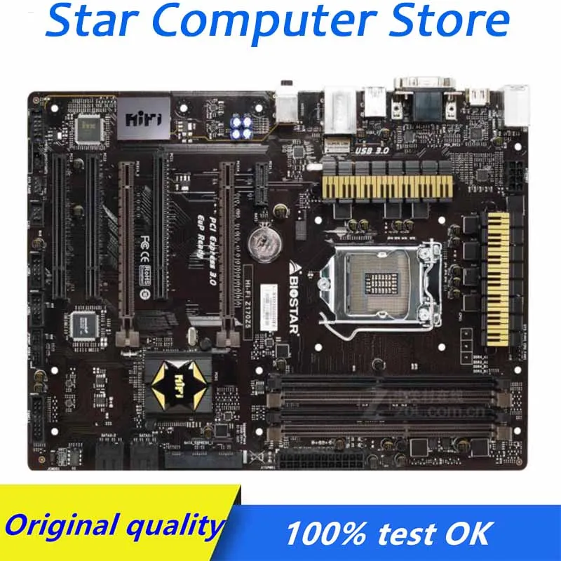 Оригинальная настольная материнская плата LGA 1151 Biostar Hi-Fi Z170Z5 DDR4 PCI-E 3 0 для Intel Z170 б/у