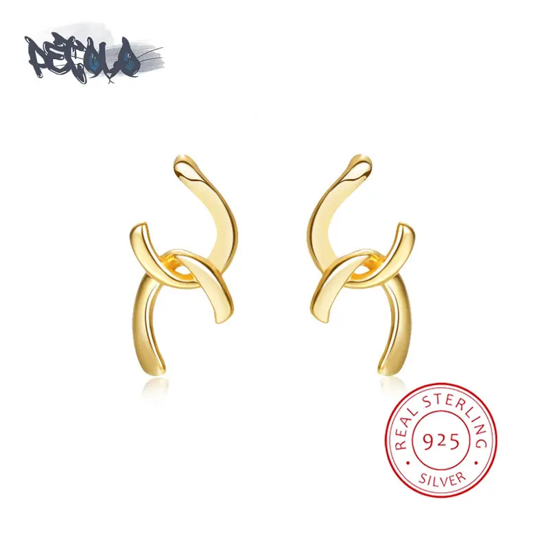 

Женские серьги-гвоздики из серебра 925 пробы с перекрестными вставками