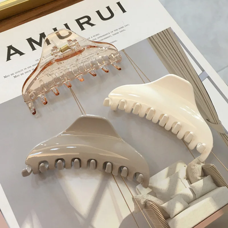 Прозрачная Заколка-краб для волос однотонная акриловая заколка-Пряжка Винтажная