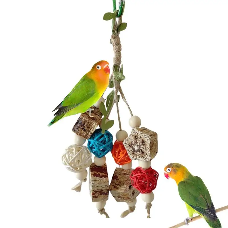 

Parrot Swing Chew Toy Hangings Colorful Pet Birds Cage Toys Chewing Toys For Small Parakeet Cockatiel Conures Finches Budgie