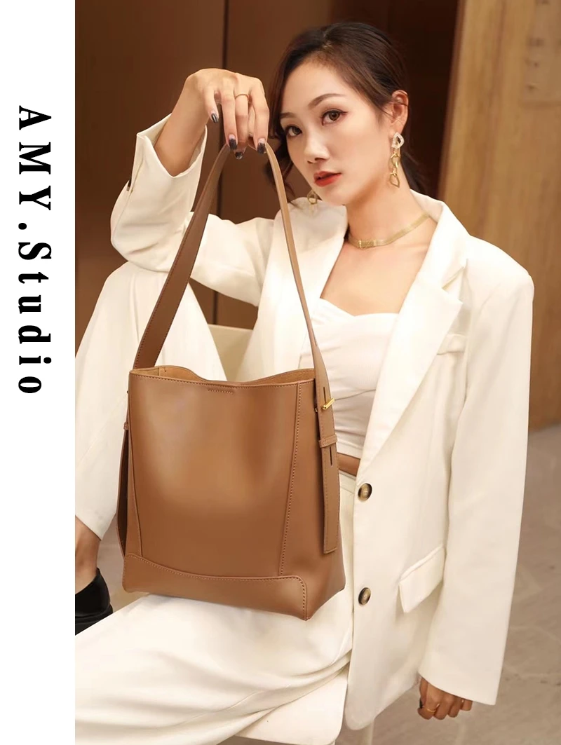 

Advanced Sense Bag 2022 New Tide Fall/Winter Bucket Bag Women Messenger Bag Large Capacity Shoulder Leather Handbag