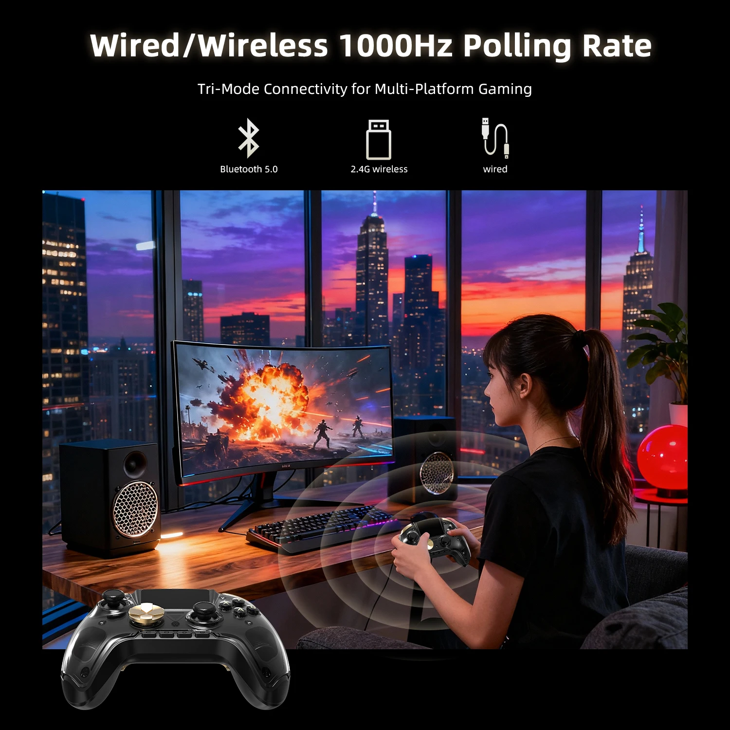 Фото Игровой контроллер ANBERNIC RG G01 для ретро-игр с датчиками Холла, Bluetooth/проводной/беспроводной геймпад XBOX для ПК, Android, iOS, Steam, Linux №4