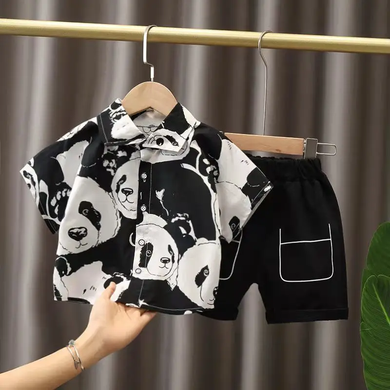 

Children's clothing boys' summer suits loose Korean version 2022 new foreign style children's summer baby short-sleeved