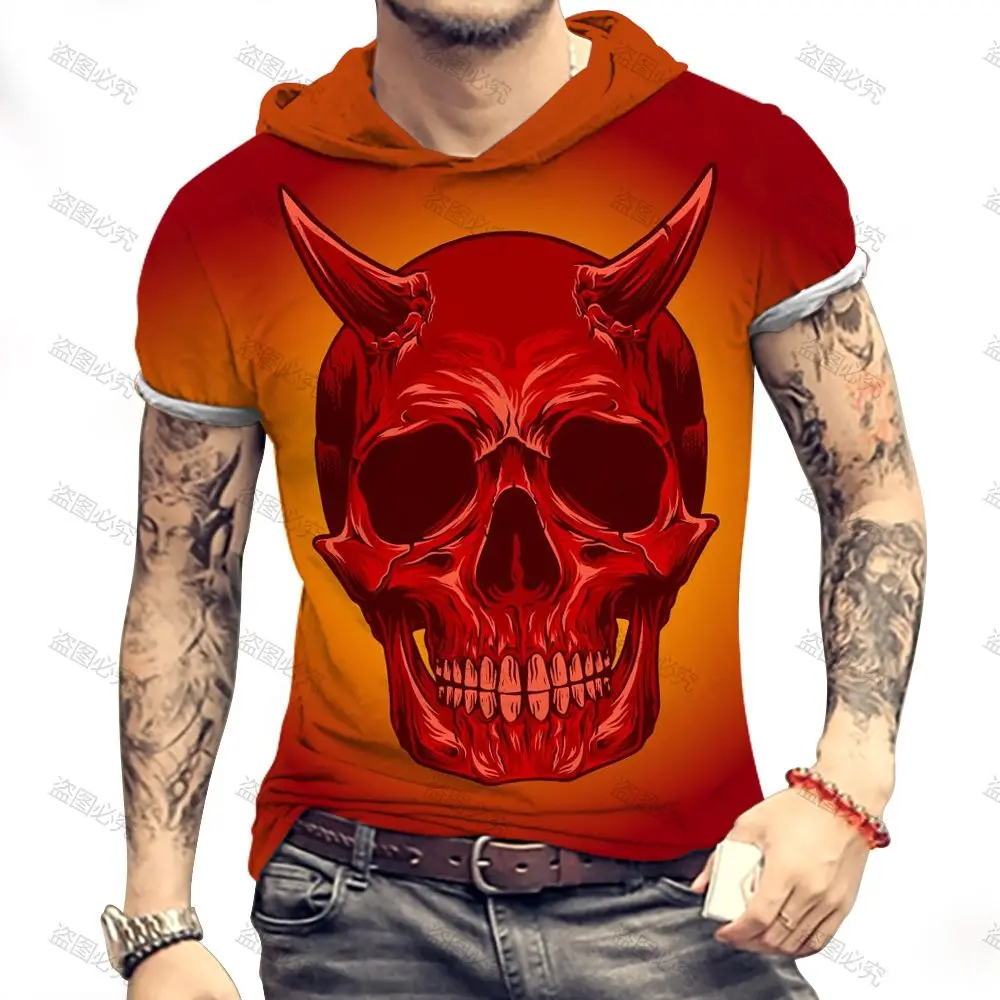 

Oversized T-shirt HD Print T-shirts Men's Clothing European Size Streetwear Devil Stranger Things Gothic Fashion Y2k Clothes 3XL
