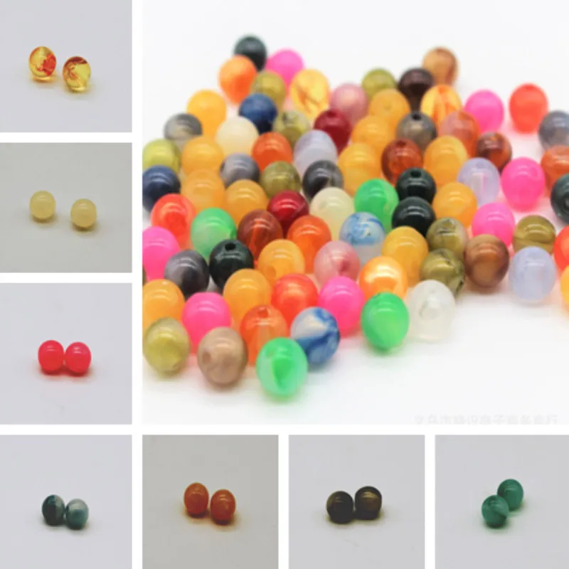 

8mm Acrylic Two Tone Moire Imitation Jade Ball DIY Decorative Accessories Party Decorations 50pcs