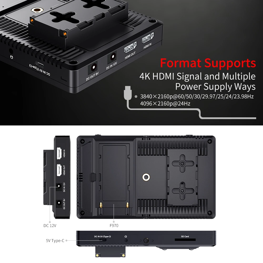 Монитор FEELWORLD F7 PRO сенсорный экран 7 дюймов 3D LUT полевой директор для камеры 4K 60 Гц HD