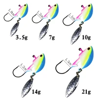 high quality 3 5g 7g 10g 14g 21g lead jig head 3d eyes spinner barbed mustad hook fishing saltwater