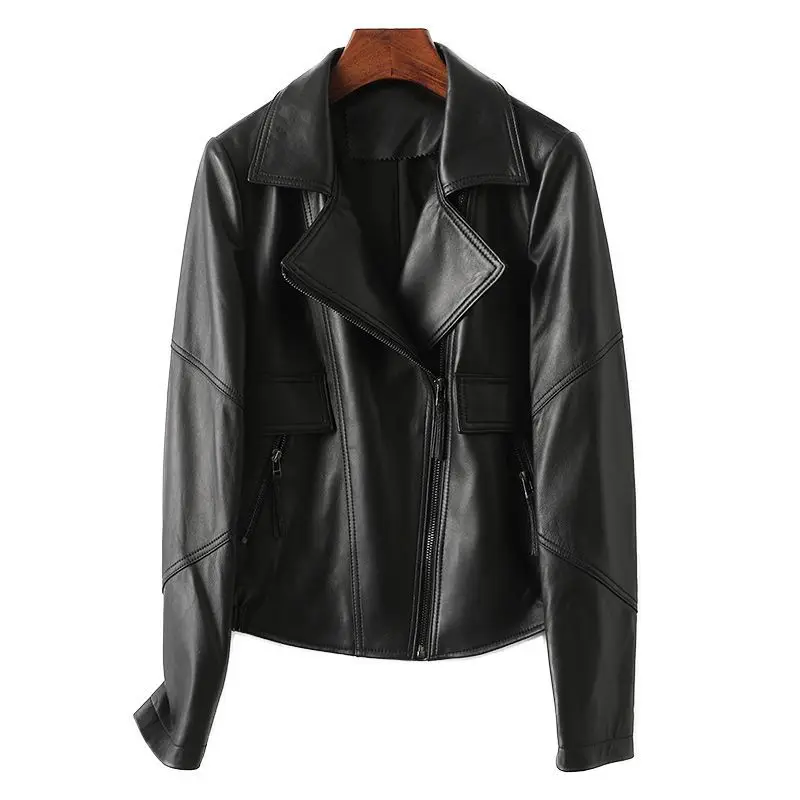 

S2023 pring and autumn fashion New ladies' leather jackets,genuine leather jacket women's suit collar genuine leather jacket