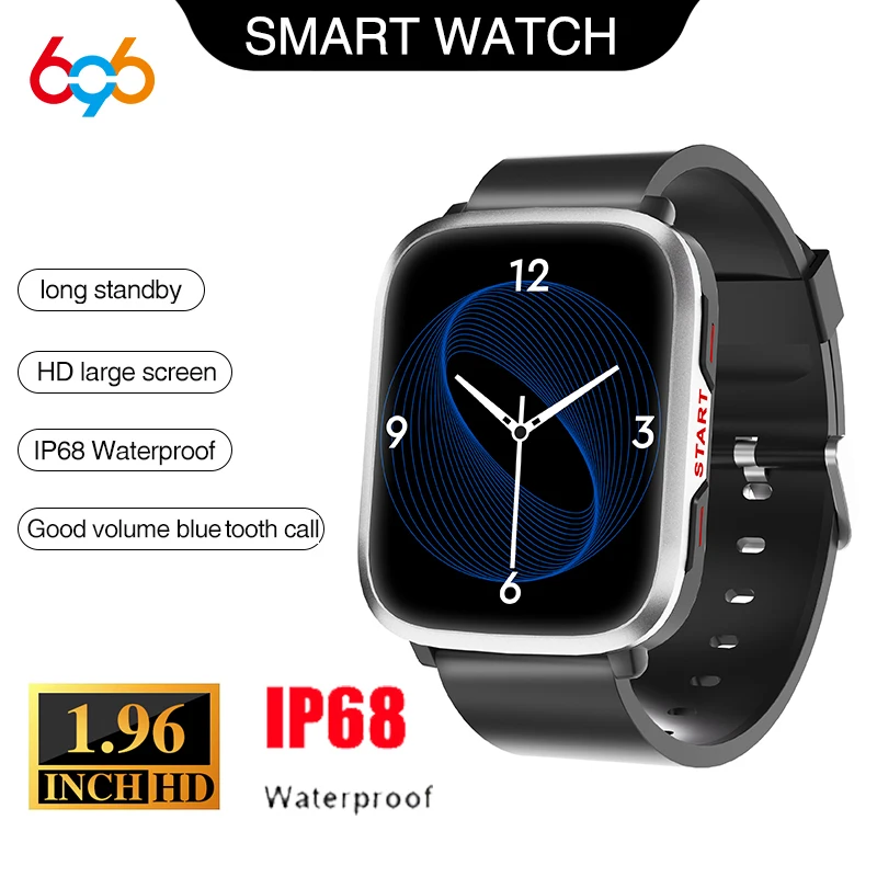 

2023 New 1.96 Inch Men 300Mah Blue Tooth Call Smart Watch IP68 Waterproof Heart Rate Sleep Monitor Sports Fitness Smartwatch