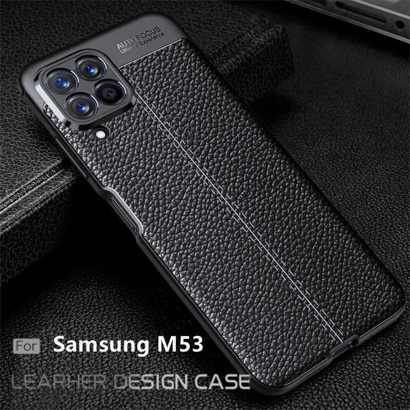 

For Samsung M53 Case For Samsung Galaxy M53 M 53 5G Capas Armor Shockproof Phone Bumper TPU Leather For Fundas Samsung M53 Cover