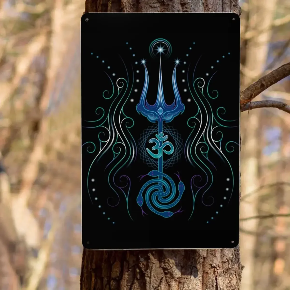 Металлическая Вывеска Trishool Adi Yogi Shiva Настраиваемый Индийский Символ Трезубец