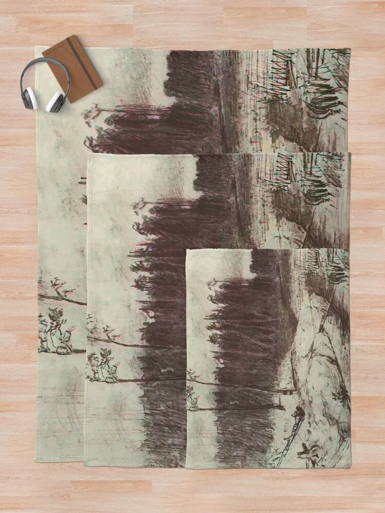 Лес возле водой Arkhyp Kuindzhi Vibante Edition Плед Детские покрывала Манга Кемпинговые