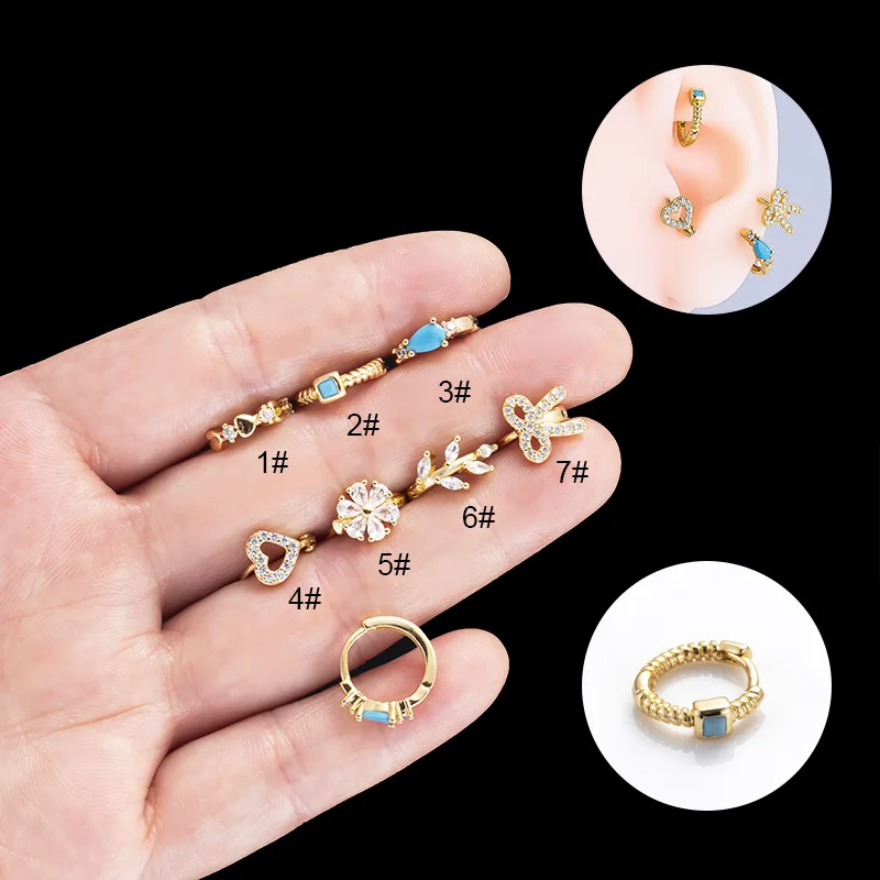 

1PC Stainless Steel 8mm Hoop Earrings for Women Men Gold Color Heart Thick Ear Ring Huggie Earrings Hoop Piercing