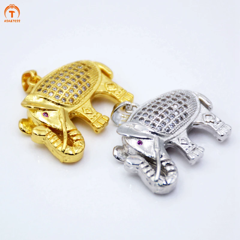 Подвеска в виде слона из кубического циркония тайском стиле с микрозакрепкой