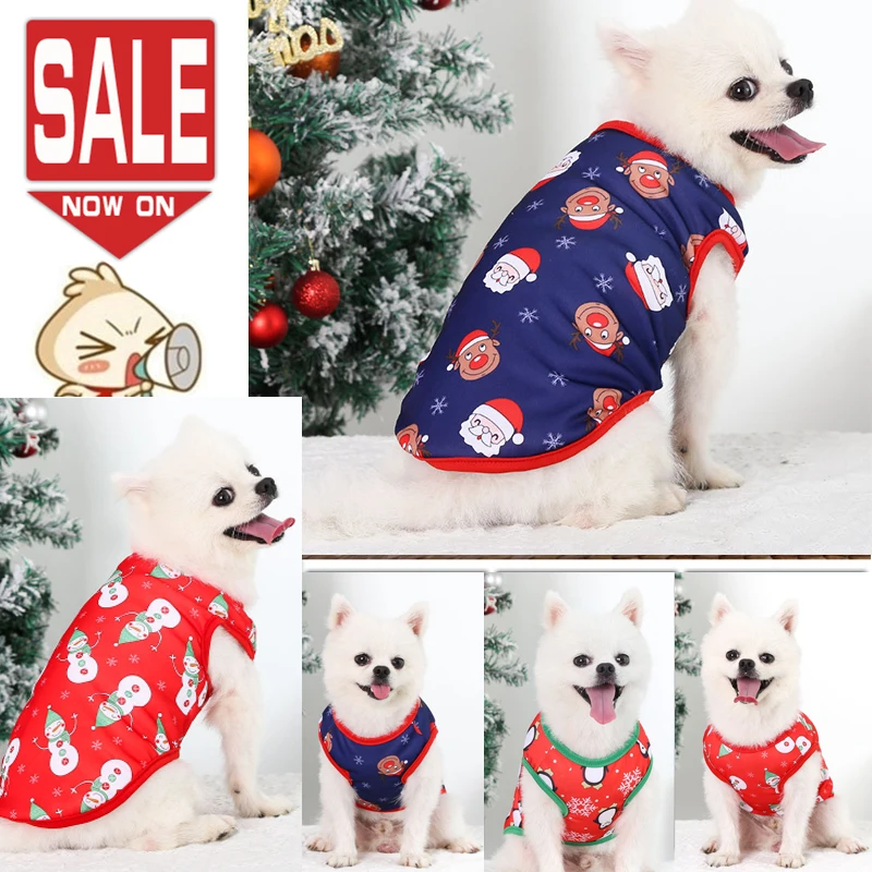

Xmas Vest Dog Clothes For Small Dogs Cats York Teddy Bichon Lovely Breathable Pet Clothes Christmas T Shirt Puppy Costume Outfit