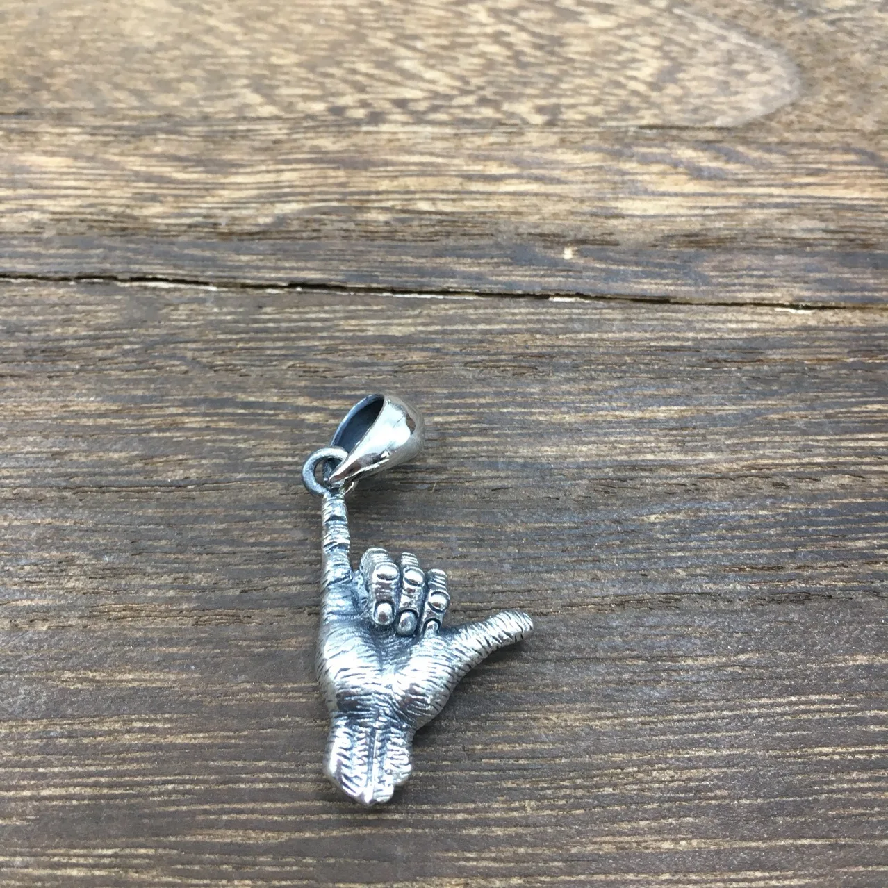 Стильное ожерелье с подвеской в виде жеста стиле хип-хоп из серебра S925 пробы