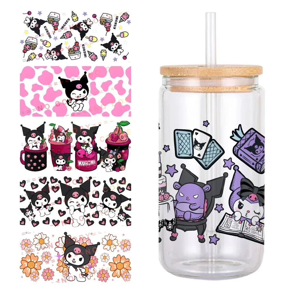 W 11x24 см Mini UV DTF переводная наклейка Sanrio мультфильм Kuromi Melody водонепроницаемые