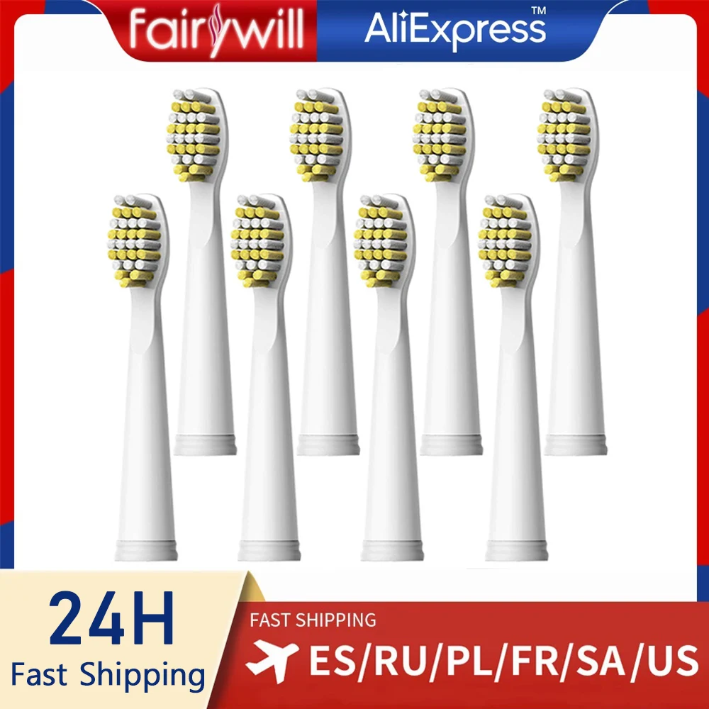 

Fairywill Tooth Brush Head Electric Toothbrush Heads Sonic Replaceable Soft Bristle for FW-507 FW-508 FW-917 FW-959 FW-551