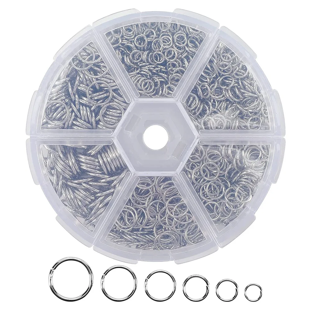 

1390Pcs O Ring Connectors Metal Open Jump Rings Set Metal Jump Rings for Jewelry Making Connectors,Silver