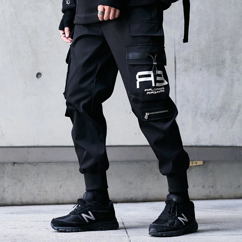 

new arrival 2023 fashion hot sale loose elastic waist pockets cargo pants overalls winter popular leisure male trousers