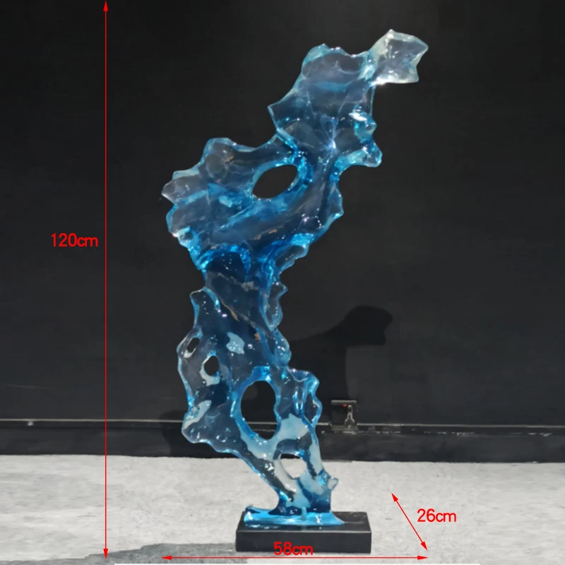 Современная простая прозрачная полимерная водная скульптура лобби отеля