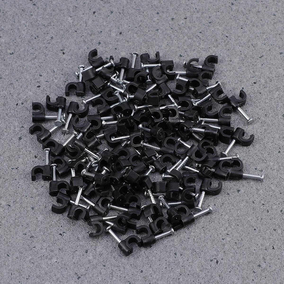 

100pcs 4mm Plastic Cable Clip Wire Cord Fastener Telephone Line Tie Fixer Organizer Wall Clamp (Black)