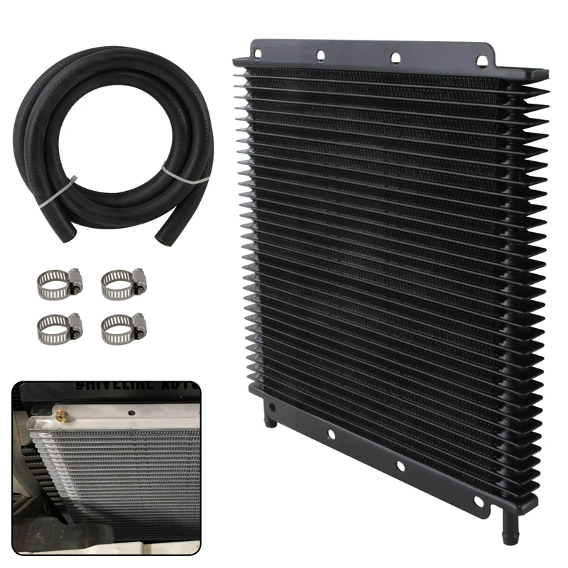 

Universal 32 Row Transmission Oil Cooler For Ford Falcon ; Chevy Holden Commodore ; Mazda BT-50 +Fittings 3/8'' Barb+Clamps