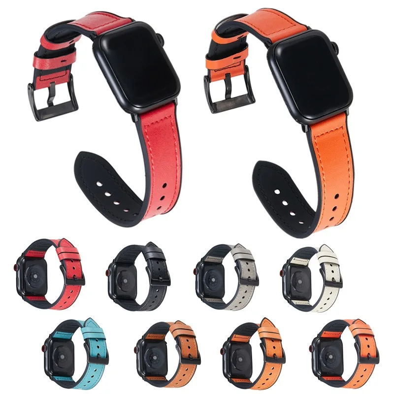 

Ремешок кожаный для смарт-часов Apple Watch Band 41 мм 45 мм 40 мм 44 мм 38 мм 42 мм Series SE 7654321