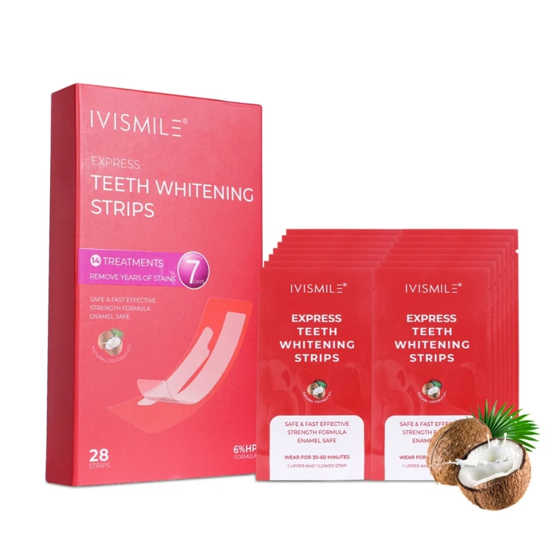 

28Pcs Teeth Whitening Strips Yellow Tea Wine Smoke Stain Removal Non-slip No Artificial Flavors Fast Effective Safe Brighten