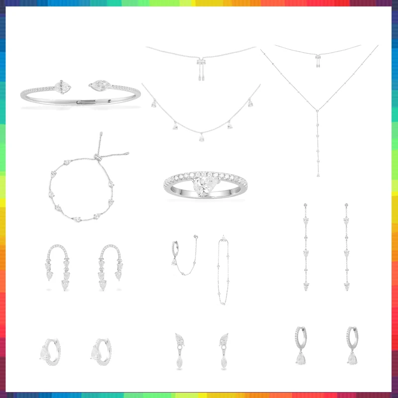 

Регулируемое ожерелье PPMM из стерлингового серебра 925 пробы в форме водной капли, длинные серьги-гвоздики, кольцо, маленькие женские популярные ювелирные изделия