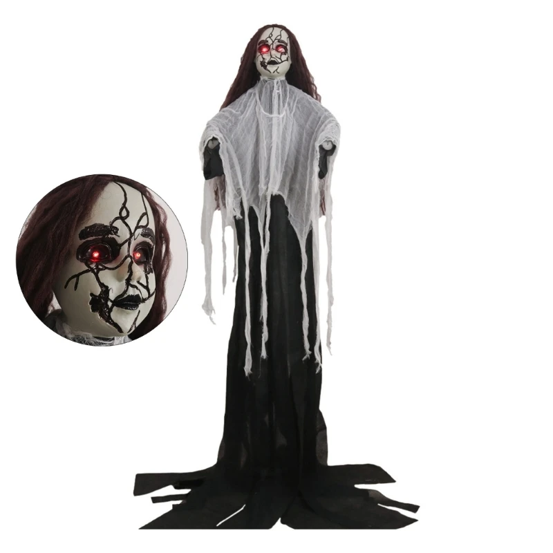 Подвесные жнецы-скелеты с голосовой активацией на Хэллоуин и пронзительными