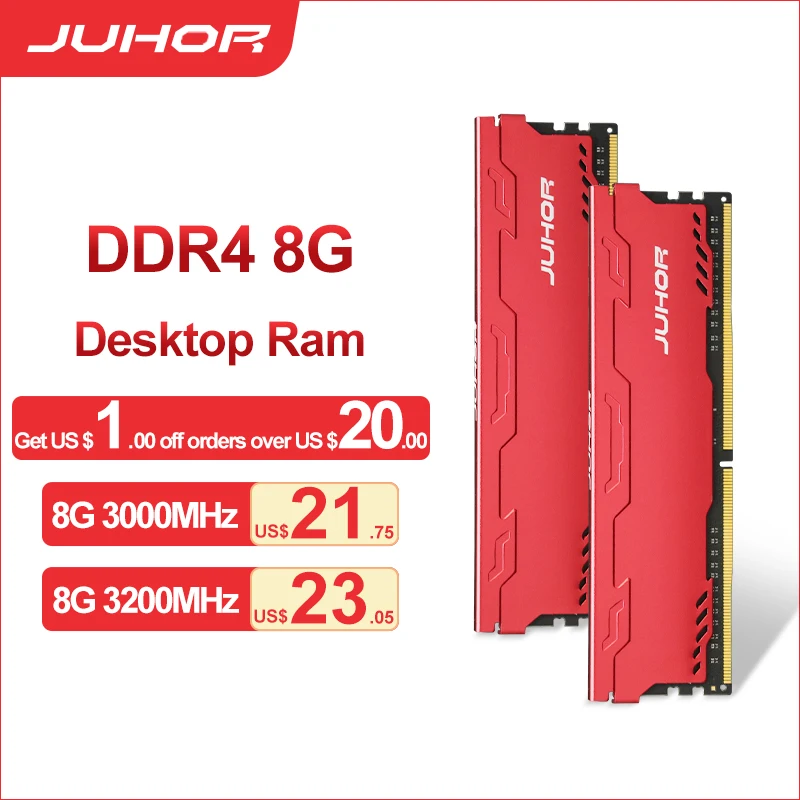 

JUHOR RAM Memory DDR4 8GB 16GB 3000MHz 3200MHz New And Original Rams For Desktop