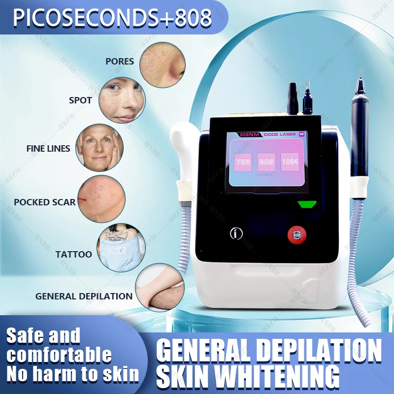 

2in1 808nm Pico laser Diode Laser Epilator 808 Diode Hair Removal Machine