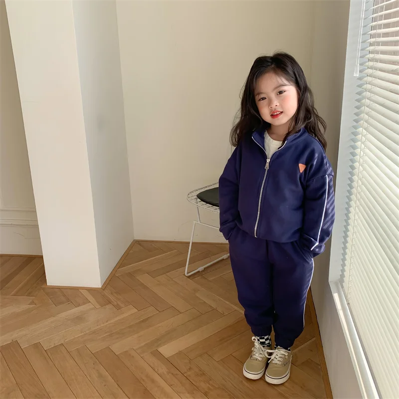 

Girls Suit Coat+Pants Cotton 2Pcs/Sets 2022 Loose Spring Autumn Thicken High Quality Uniforms Kid Baby Children Clothing Sets