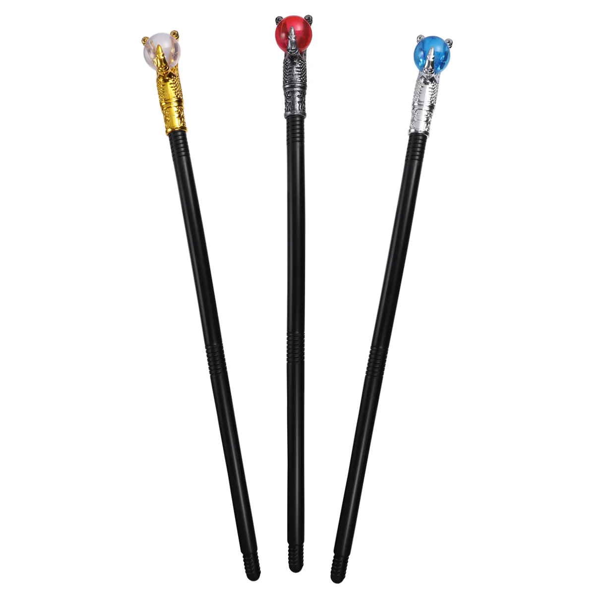

3 Pcs Walking Sticks Decorative Toy Boys Movie Costume Staff Kids Playsets Halloween Scepter Accessories