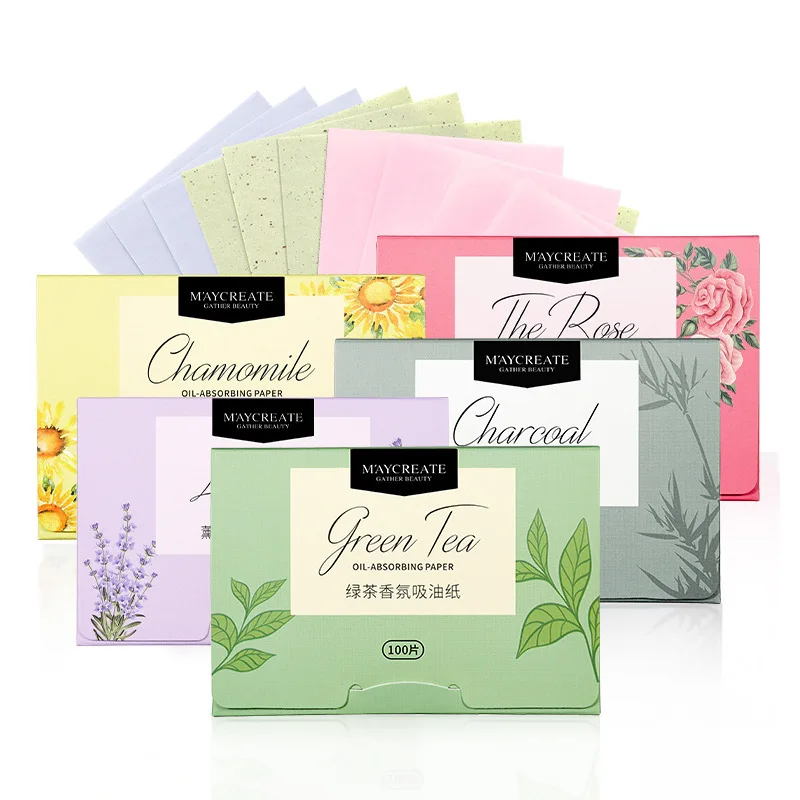 

200pcs/2pack Green Tea Face Absorbent Oil Control Paper Wipes Oil Removal Absorbing Sheet Matcha Oily Face Blotting Paper
