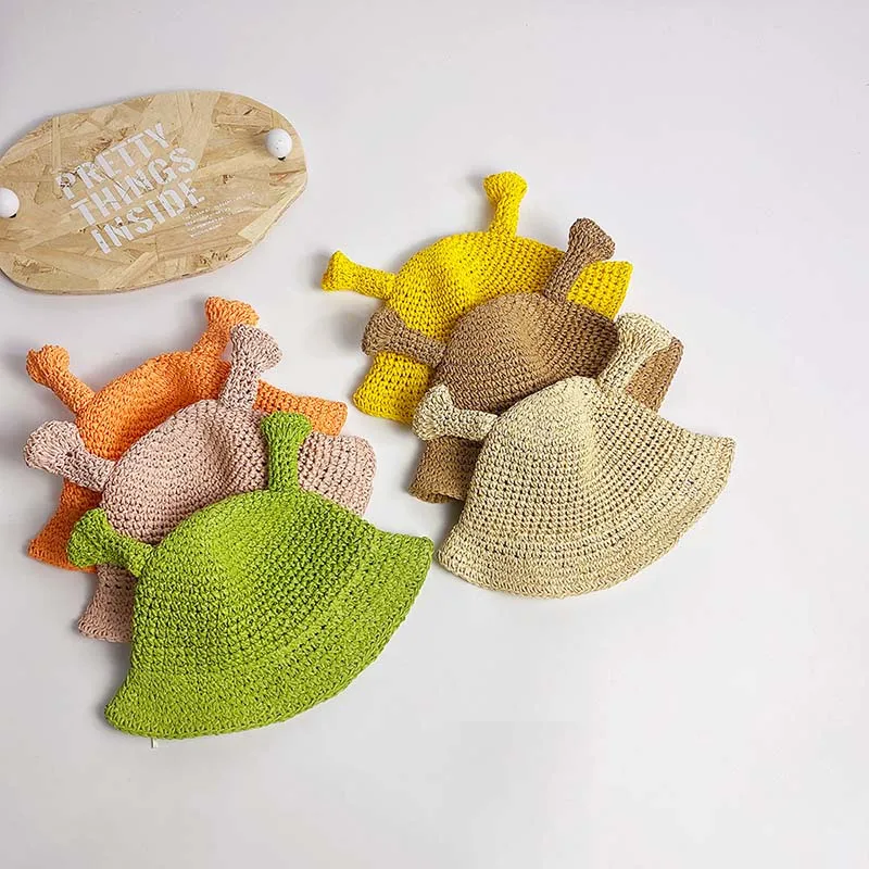 

New Summer Baby Kids Dome Lovely Ventilation Weave Fashion Girls Outdoor Beach Beautiful Personalized Pullover Hat