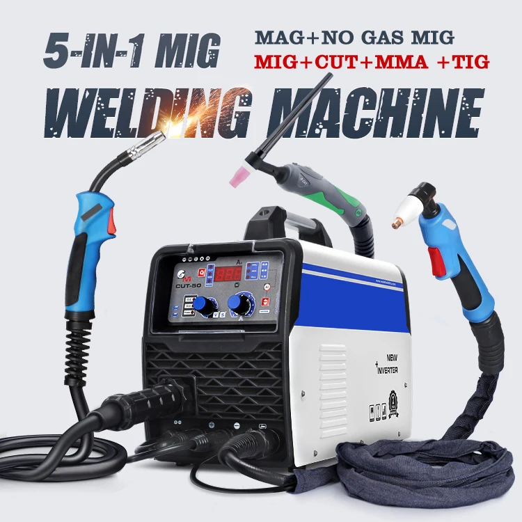 

MIG/TIG /CUT/MMA/Flux MIG Welding 5 in 1 Plasma Cutting Machine Semi-Automatic MAG Welding Machine 220V MIG Welder