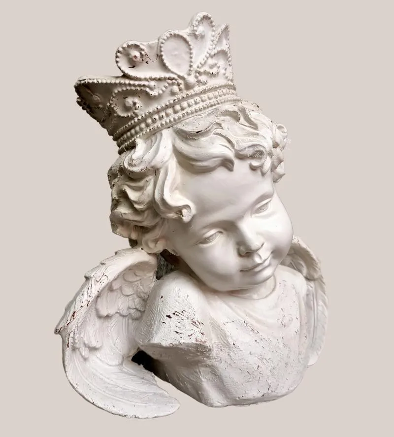 Французская винтажная потертая резиновая Корона ангел украшение для бюста сада