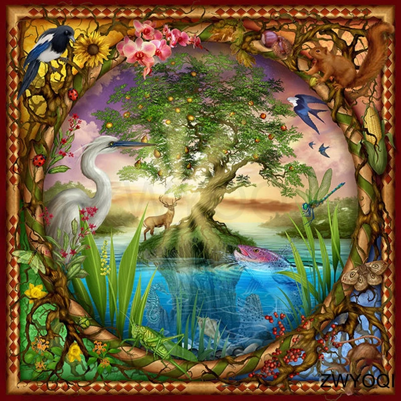 

Алмазная мозаика 5D «Лебедь и белка»