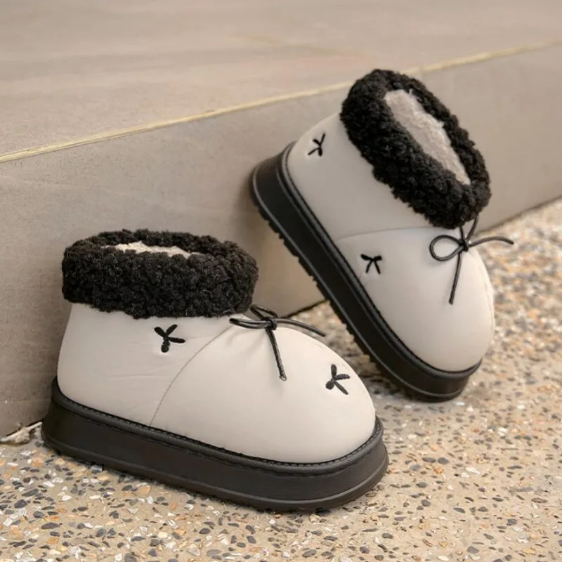 2024 непромокаемая зимняя обувь из искусственной кожи для женщин уличные теплые