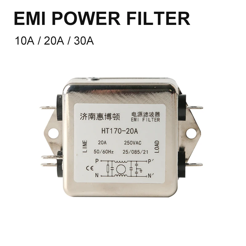 Power EMI Filter Single-Phase AC 115V / 250V 10A 20A 30A 50/60 Hz Dual-Power Filter Laser Machine Fiber Marking Machine