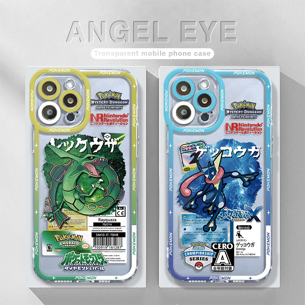 

TPU Back Clear Silicone Case for Apple iPhone 11 Pro XR 14 Plus 12 Mini X 13 Pro Max XS SE 13Pro Anime Pok��mons Pikachu Cover