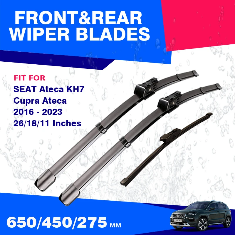 

Front Rear Wiper Blades Set For Cupra SEAT Ateca KH7 2016 - 2023 XCELLENCE Window Windshield Windscreen Graphite Car Accessories