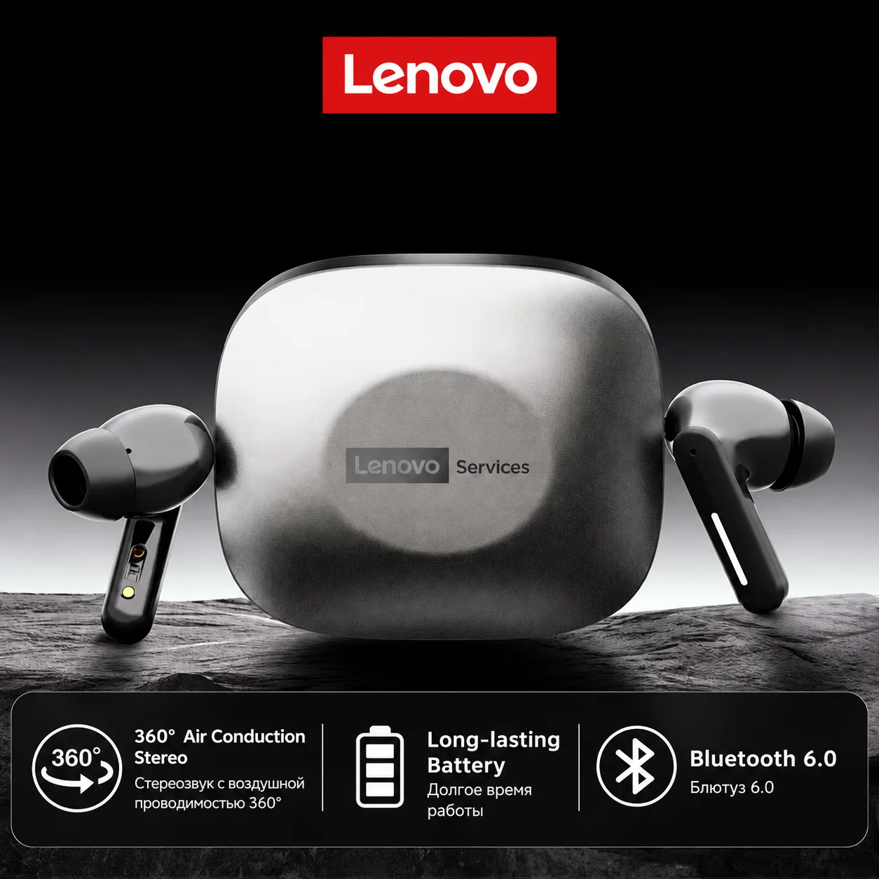 New Lenovo LE209 Wireless Bluetooth Earphone Business Music Bluetooth Headphone HD Call with Mic 30H Battery Life Gaming Headset