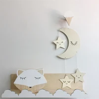 nordic wooden star cloud moon wall hanging baby kids room decoration ornament pendant wall decor photography tassel pendant
