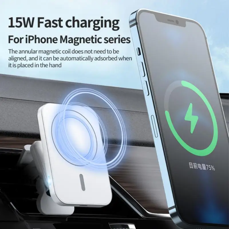 

Магнитное автомобильное беспроводное зарядное устройство, автомобильная подставка для вентиляционного отверстия, держатель для телефона 15 Вт QI, быстрая зарядная станция для IPhone 12 13 14 Pro Max, крепления
