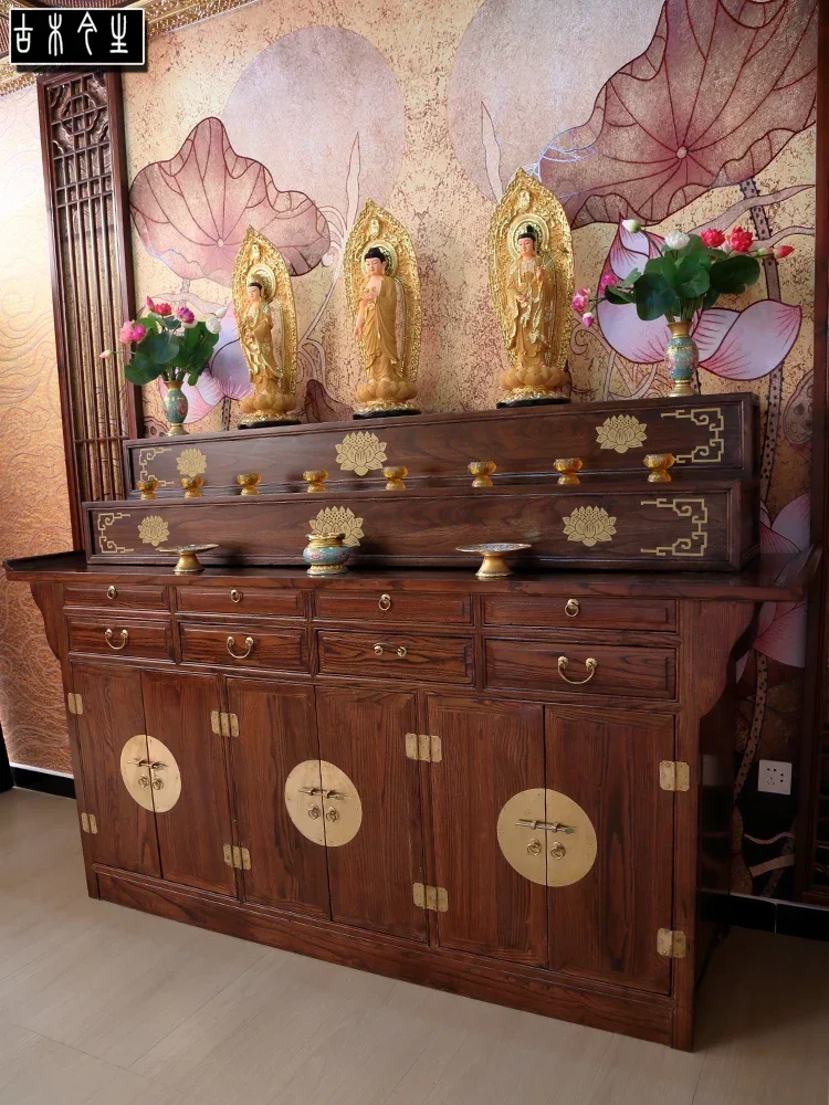 Деревянный стол из твердой древесины китайский античный буддийский семейный для